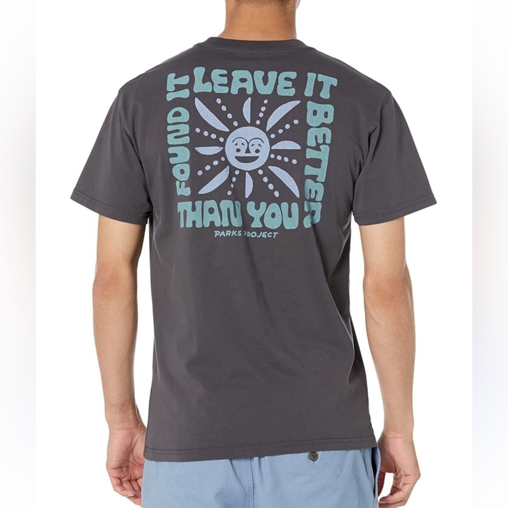 Parks Project Better Rays Short Sleeve Pocket Tee Gray Cotton Outdoor-Small